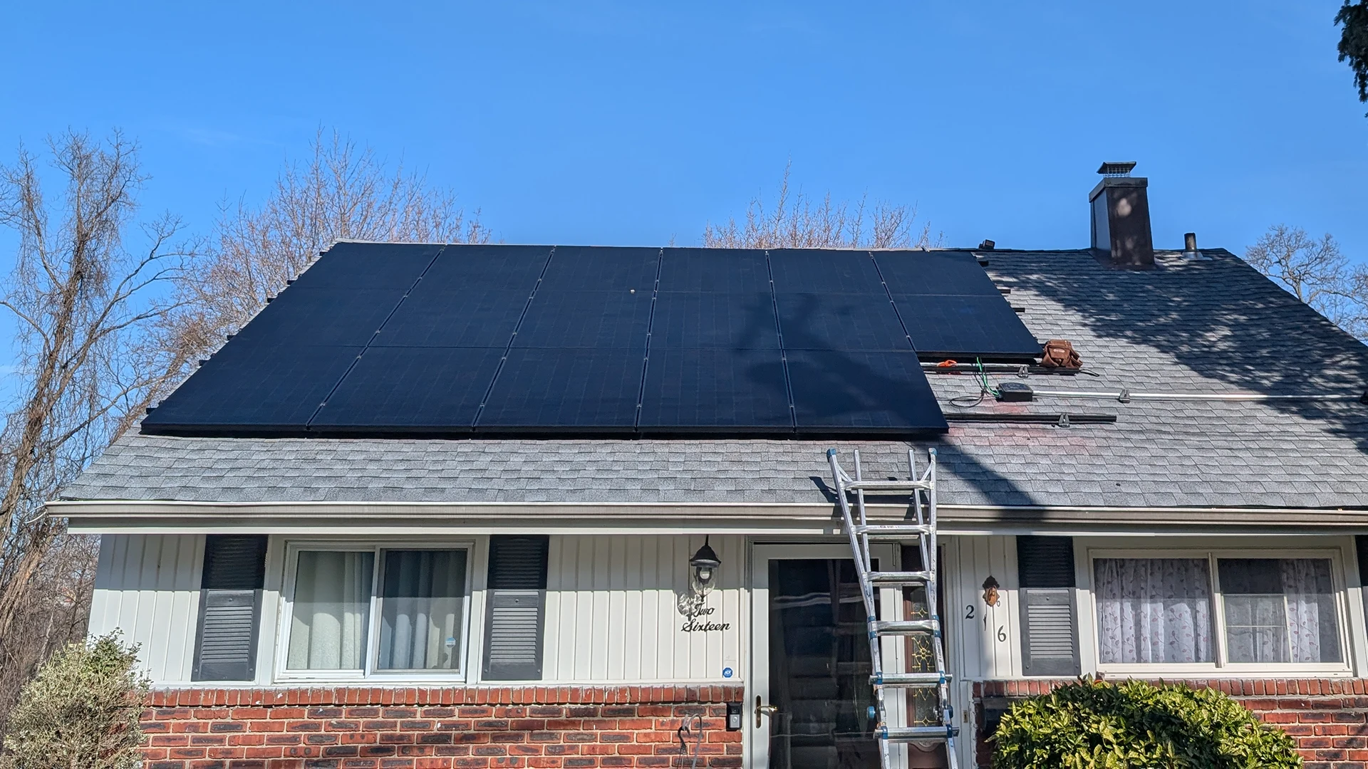 House with solar system installed in Yonkers, NY.