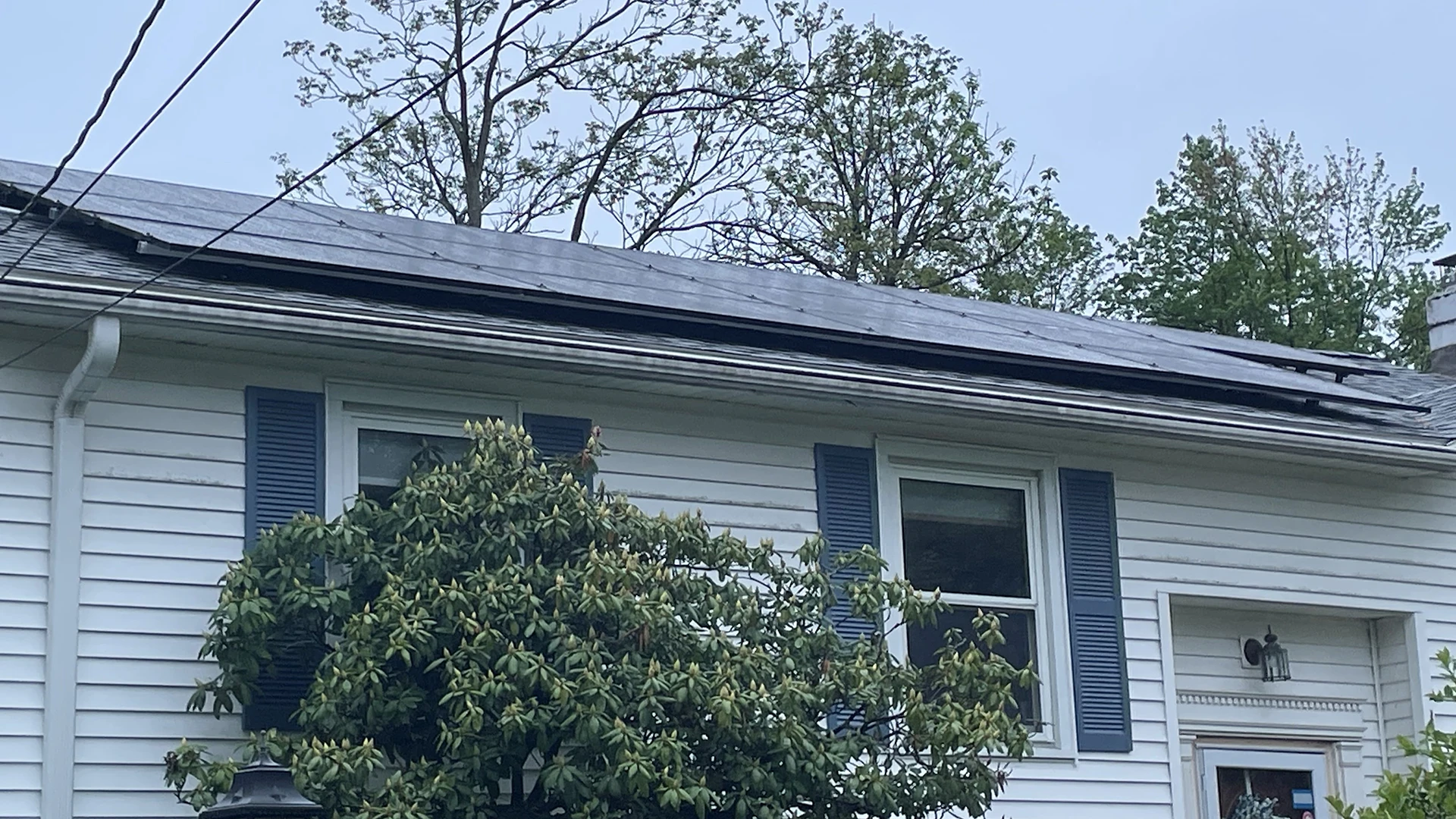 House with solar system installed in East Longmeadow, MA.